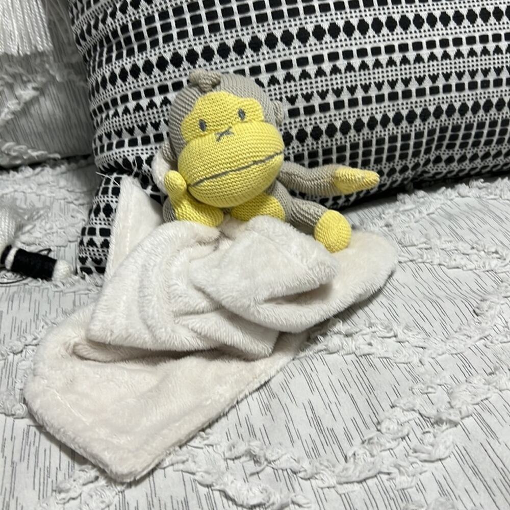 Baby Bum 13x13 Grayish Beige Yellow Monkey Lovey Security Blanket 2018 Plush